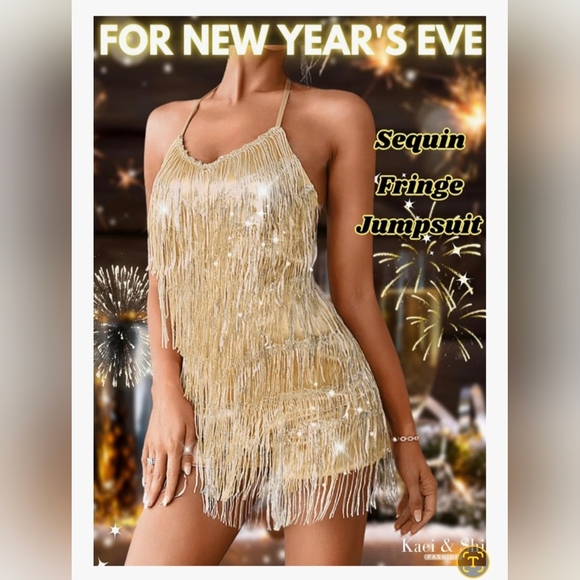 Kaei&Shi Sequin Fringe Romper #1011 NWOT - Picture 5 of 10